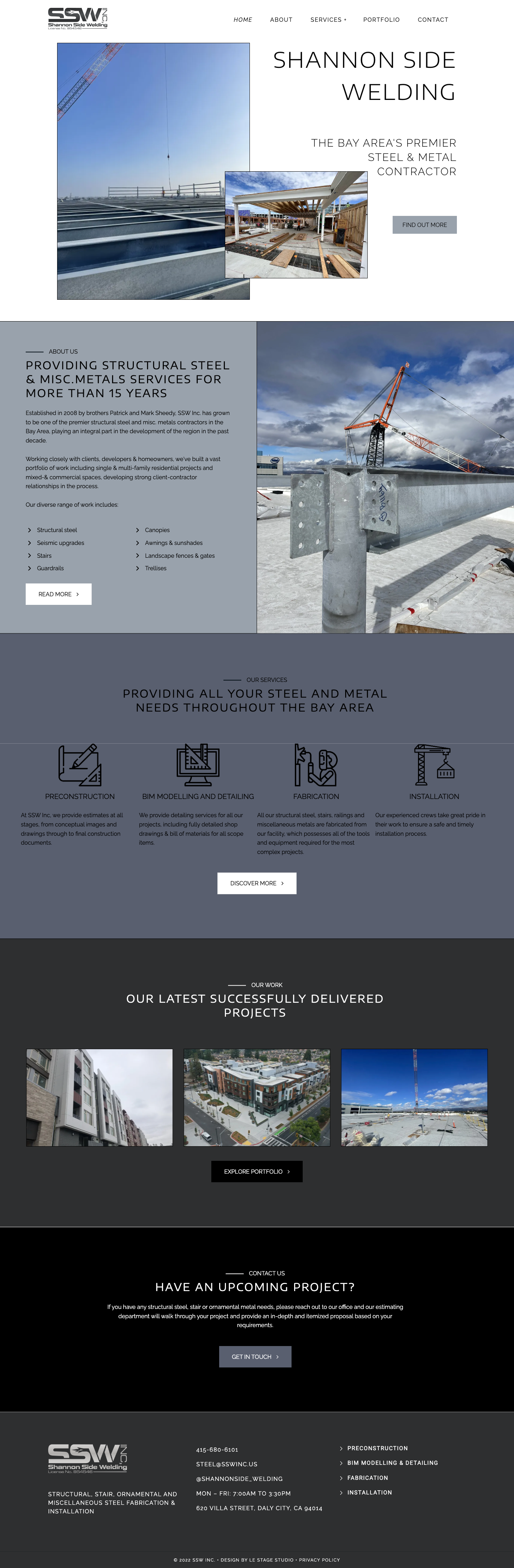 Full size screenshot of industrial website